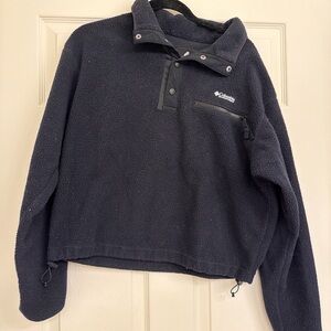 Columbia Black Fleece Snap Pullover Sweater